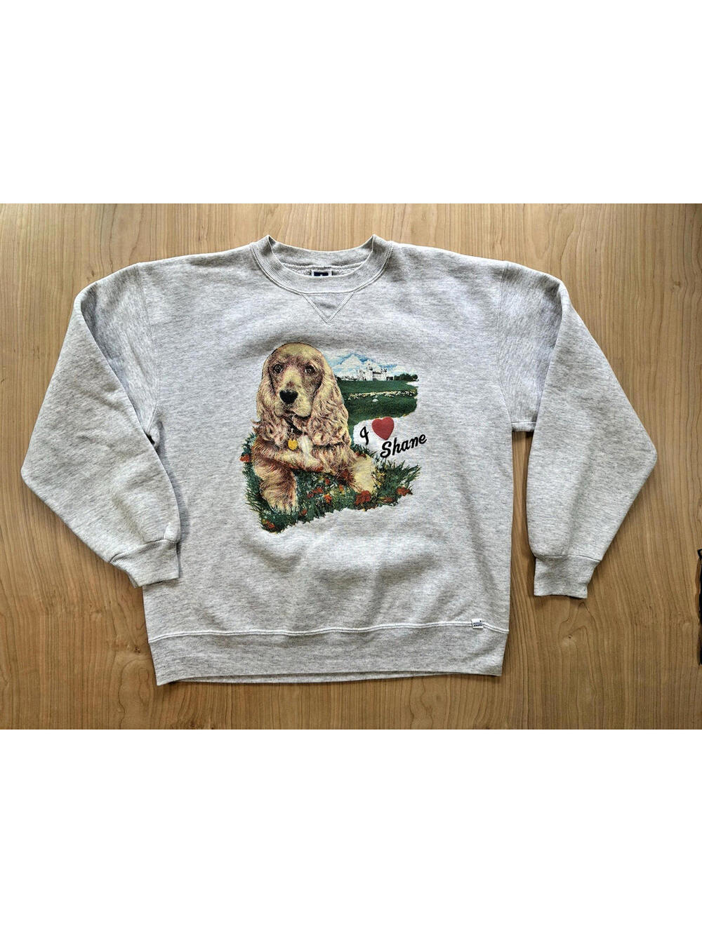 vintage 90s Cocker Spaniel Sweatshirt Russell athletic Gray norm core Large dog